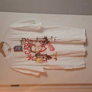 Retro Darren McCarty tshirt white red wings XL